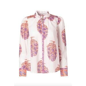 Alix of Bohemia M Annabel Fig Flower Block Print Shirt